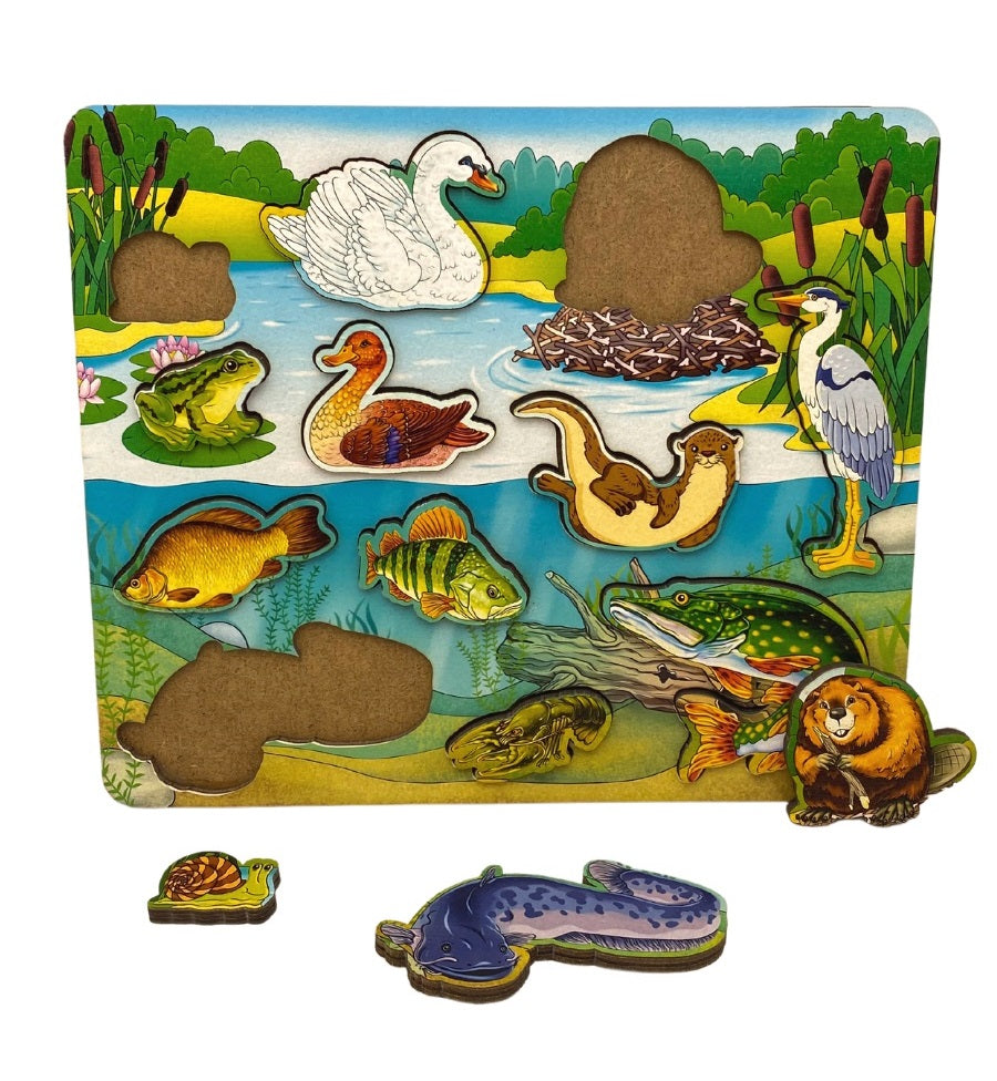 Рамка-вкладыш "Кто живет в пруду?"12 дет. арт.8465 /52
