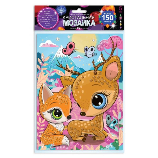 Кристальная мозаика в пакете 17*23 см лесные друзья МУЛЬТИ АРТ в кор.100шт