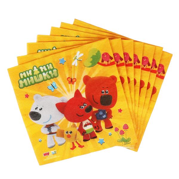 Салфетки бумажные Ми-ми-мишки 33*33 см, 20 листов в упаковке ИГРАЕМ ВМЕСТЕ в кор.30шт