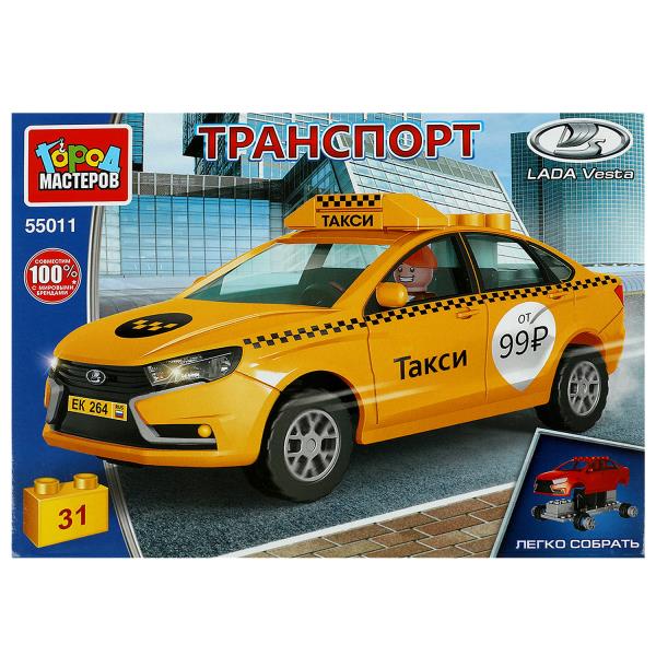 Город мастеров. Конструктор арт.55011-KK "LADA vesta Такси" 31 дет. (легко собрать)