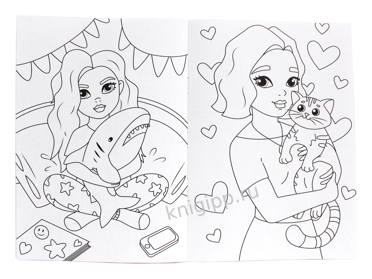 МОЯ РАСКРАСКА А4 чёрная. КЛАССНЫЕ ДЕВЧОНКИ