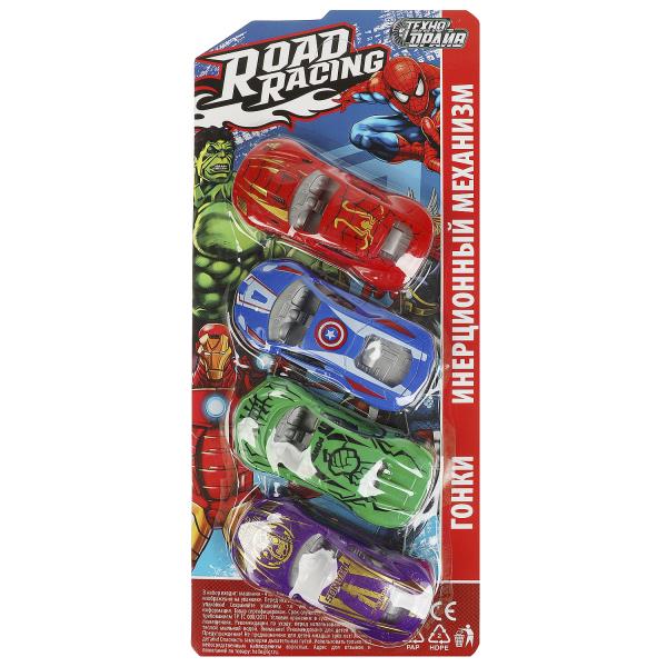 Набор машинок 4шт, ROAD RACING, блист..15,5*35,5*3,5см ТЕХНОДРАЙВ в кор.2*120наб