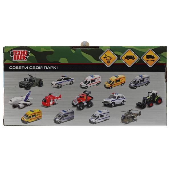 Машина пластик свет-звук АМН ВПК-233114 ВОЕННЫЙ 21 см, двери, инерц, кор. Технопарк в кор.2*18шт