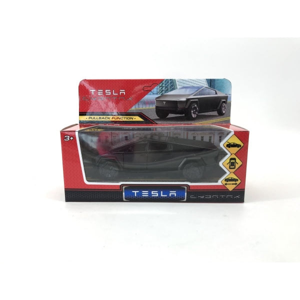 CYBERTRCK-12-BK Машина металл tesla cybertruck 13,7см, дв, инер,глянцевый черн, кор. Технопарк в кор