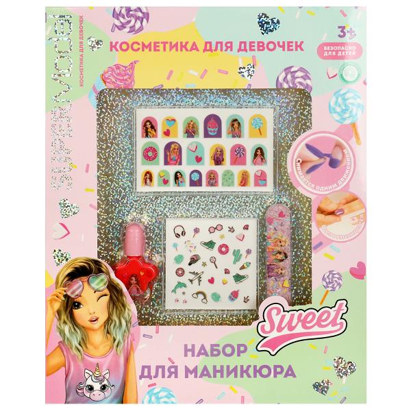Косметика ДЛЯ ДЕВОЧЕК набор для маникюра: лак д/ногтей, наклейки д/ногтей МИЛАЯ ЛЕДИ в кор.24шт