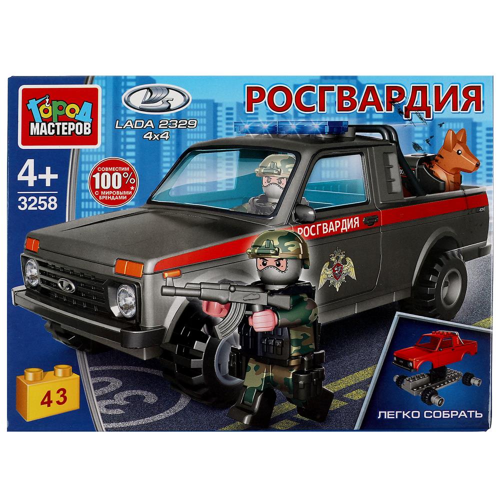 Конструктор LADA 4х4 ПИКАП РОСГВАРДИЯ, 43 дет. Город мастеров в кор.2*40шт