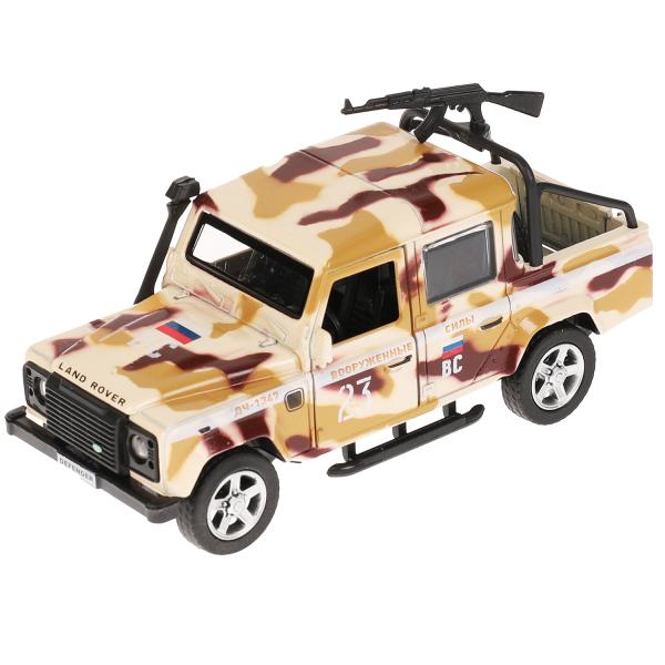 Машина металл LAND ROVER DEFENDER PICKUP КАМУФЛЯЖ 12 см, двери, багажн, кор. Технопарк в кор.2*36шт