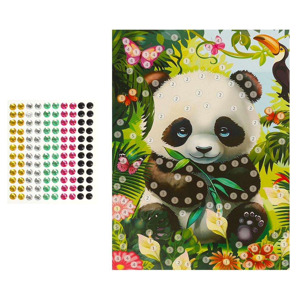 Аппликация стразами в пакете 15*21 см милые животные МУЛЬТИ АРТ в кор.100шт