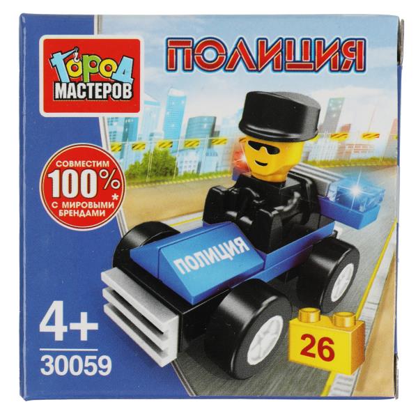 Конструктор ПОЛИЦЕЙСКИЙ на машине, 26дет. Город мастеров в кор.240шт