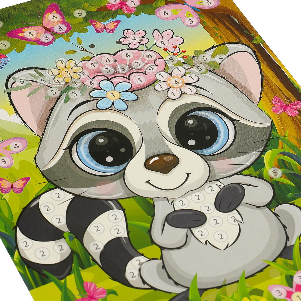 Аппликация стразами в пакете 15*21 см милые животные МУЛЬТИ АРТ в кор.100шт