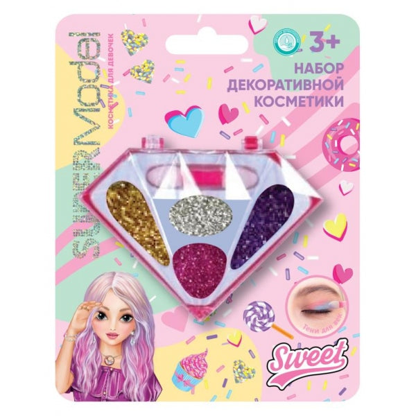 Косметика ДЛЯ ДЕВОЧЕК набор косметики: тени для век с блестками, аппликатор МИЛАЯ ЛЕДИ в кор.3*288шт