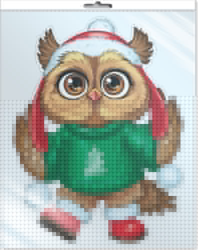 *ФМ1-16665 ПЛАКАТ ВЫРУБНОЙ А3 В ПАКЕТЕ. Зимняя сова в шапочке (двухсторонний, ВД-лак, в индивидуальной упаковке, с европодвесом и клеевым клапаном)