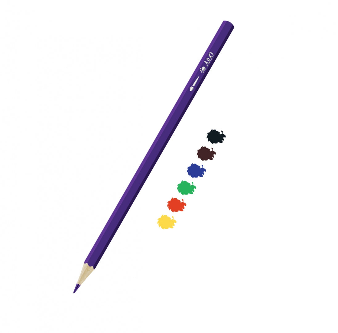 "Лео" "Ярко" LBSWP-06 Набор акварельных карандашей заточенный 6 цв. . LBSWP-06