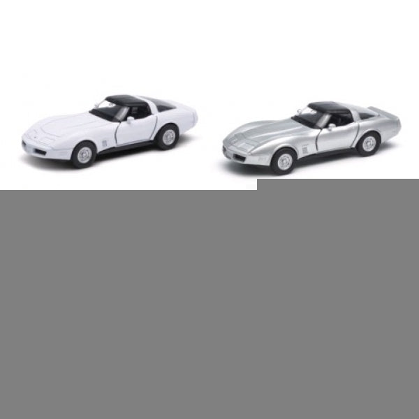 Машина металл 4.75" 1982 chevrolet corvette-coupe инерц. открыв. двери в дисплее уп-12шт в кор.2*6уп