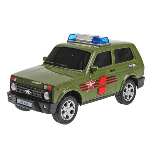 Машина пластик свет-звук LADA 4x4 URBAN АРМИЯ РОССИИ 19,5 см, 2 кноп, кор. Технопарк в кор.36шт