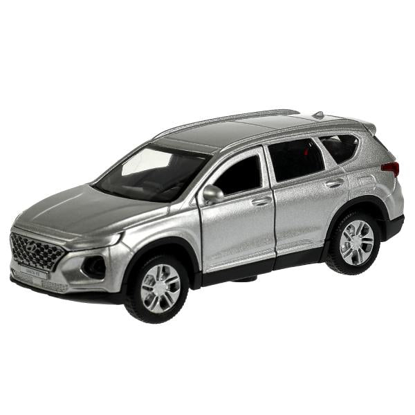 Машина металл HYUNDAI SANTAFE длин 12 см, двер, багаж, инер, серебрист, кор. Технопарк в кор.2*36шт