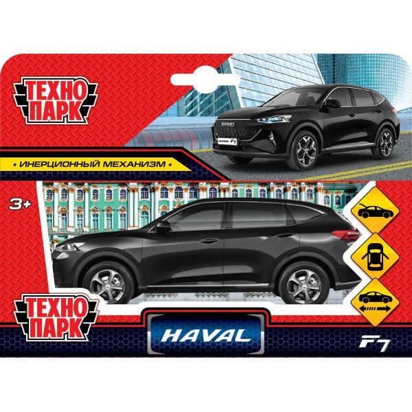 Машина металл HAVAL "haval f7", длина 12 см, дв, багаж, инер, черный, в кор. Технопарк в кор.2*36шт