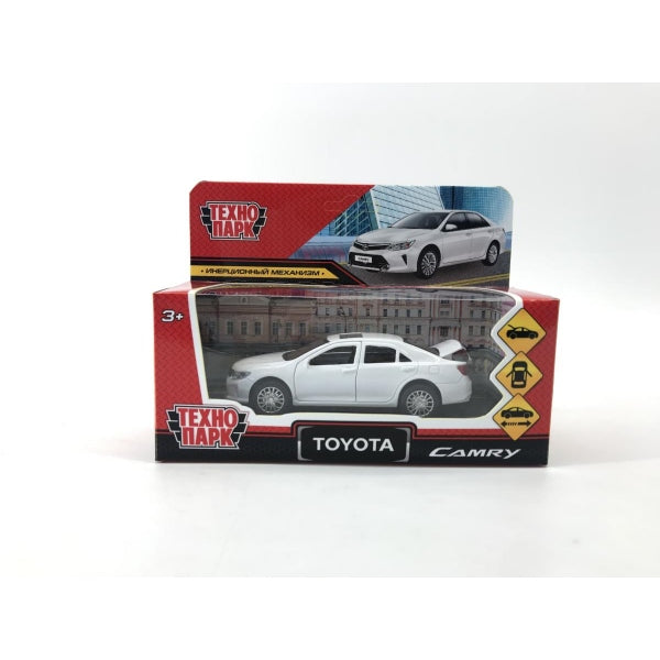 Машина металл TOYOTA CAMRY 12 см, двери, багаж, инерц. белый ,кор Технопарк в кор.2*36шт