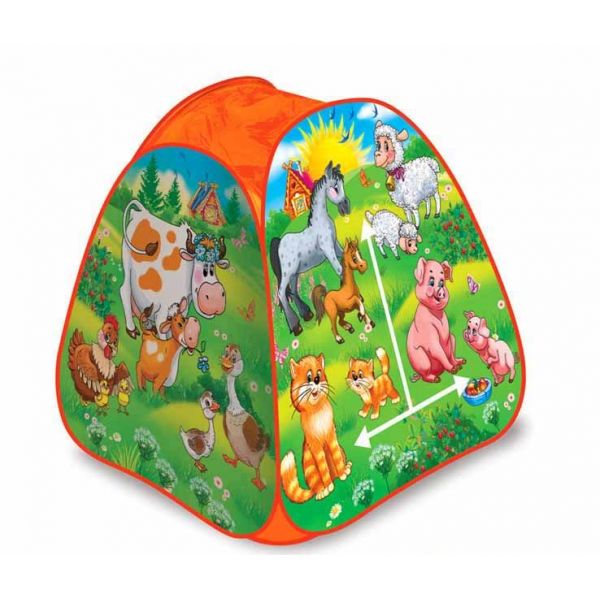 GFA-FARM01-R 218934 Палатка детская игровая "Веселая ферма", 81x91x81см, в сумке Играем вместе в