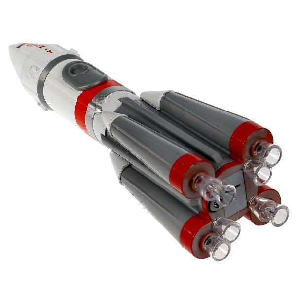 ROCKET-18SL-WHGY Модель металл свет-звук ракета высота 18 см, люк, бело-серый, кор. Технопарк в кор.