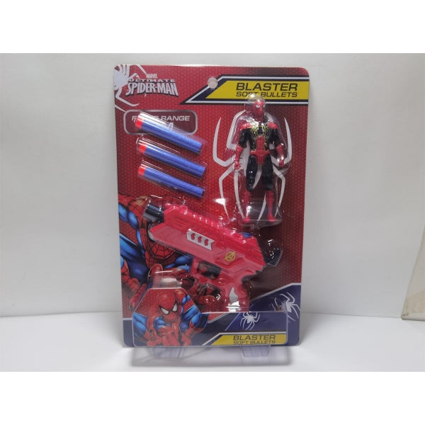 Бластер spider-man, мягкие пули, фигурка, блист.19*28,5*4см - в кор.2*96шт