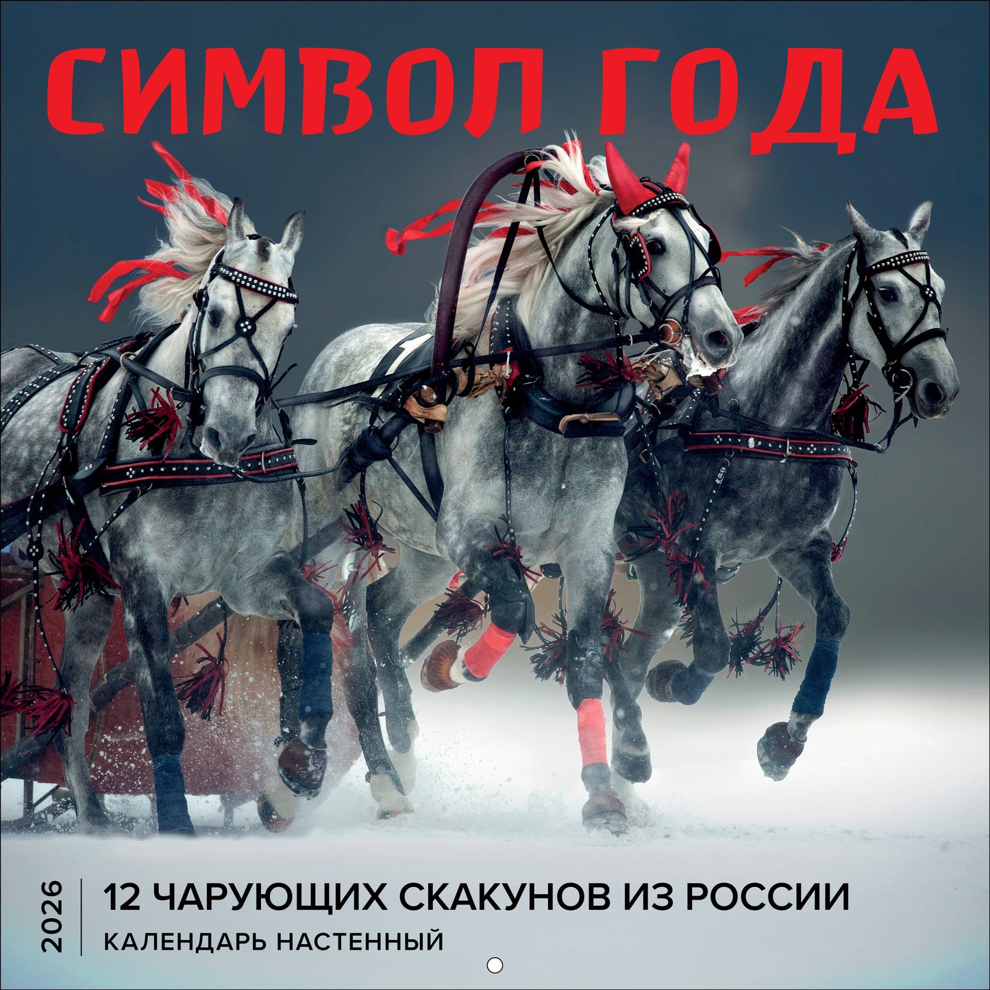 Символ года. 12 чарующих скакунов из России. Календарь настенный на 2026 год (300х300)