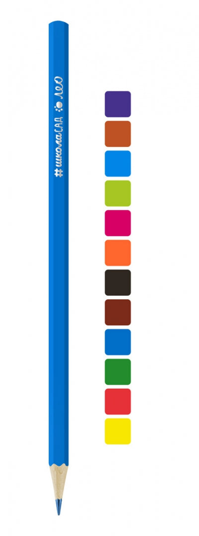 "Лео" "ШколаСад" Набор цветных карандашей LSCP-12 заточенный 12 цв. . LSCP-12