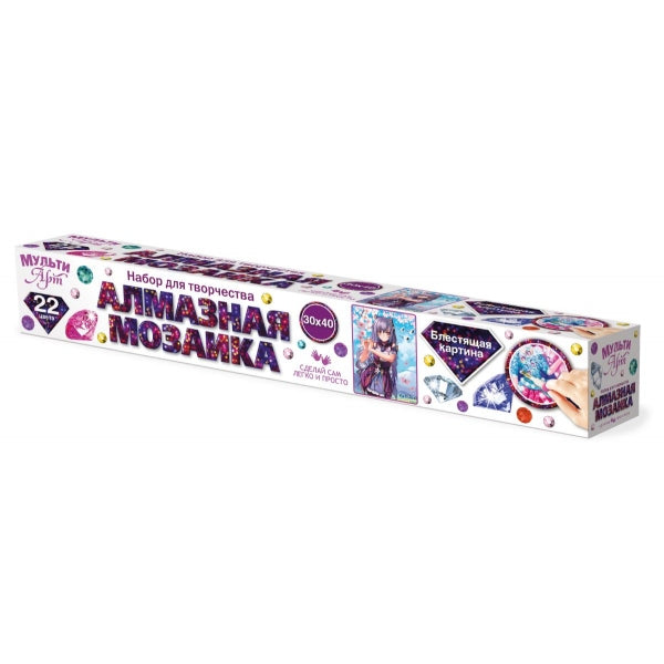 Алмазная мозаика 30*40 в рулоне Аниме с ушками МУЛЬТИ АРТ в кор.36шт