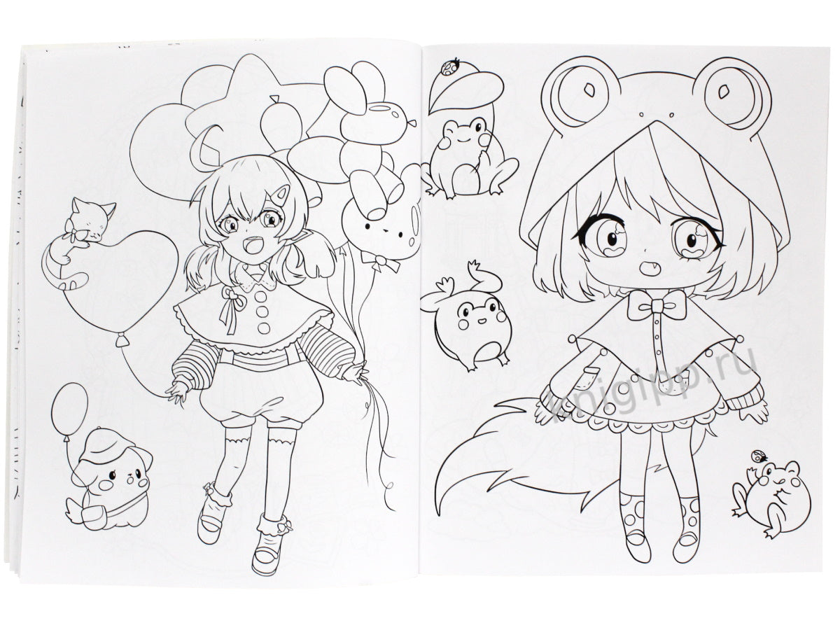 РАСКРАСКА АНИМЕ. МИЛЫЕ ЧИБИ