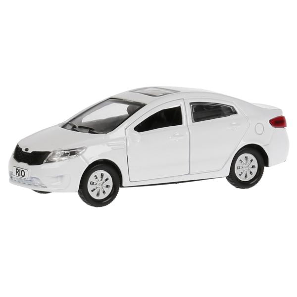 Машина металл KIA RIO длина 12 см, двери, багаж, инерц, белый, кор. Технопарк в кор.2*36шт