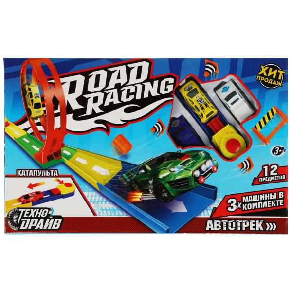 Автотрек с катапультой, кор.41,5*25,6*4,5см ТЕХНОДРАЙВ в кор.2*30шт