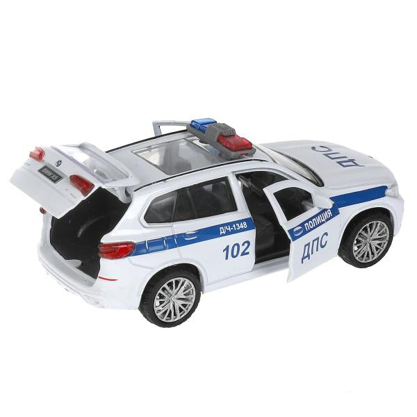 Машина металл BMW X5 M-SPORT ПОЛИЦИЯ 12 см, двери, баг, в кор. Технопарк в кор.2*36шт