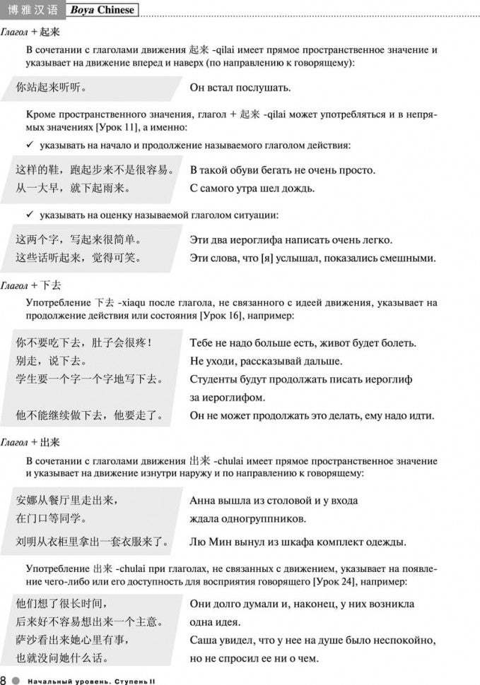 Курс китайского языка "Boya Chinese". Начальный уровень. Ступень-2. Лексико-грамматический справочн.