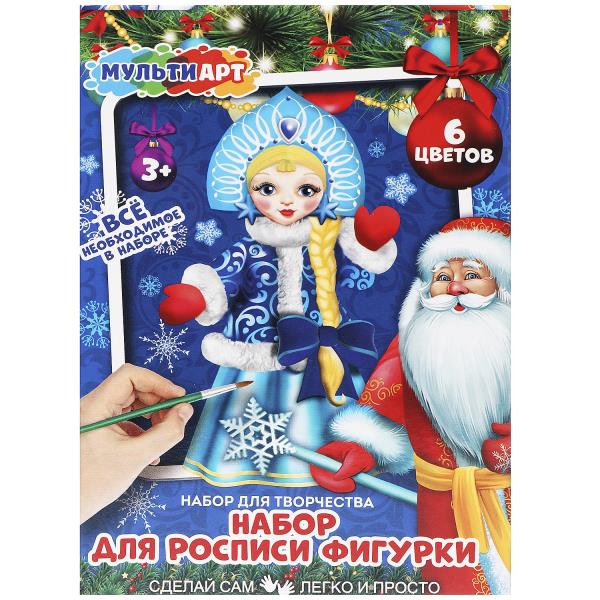 Набор д/дет тв-ва фигурка для росписи (краски, кисточка) снегурочка MultiArt в кор.24шт