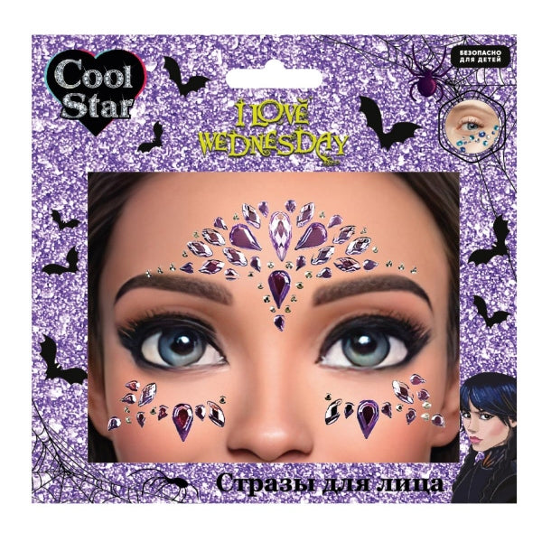 Косметика ДЛЯ ДЕВОЧЕК стразы для лица Cool Star в кор.6*24шт