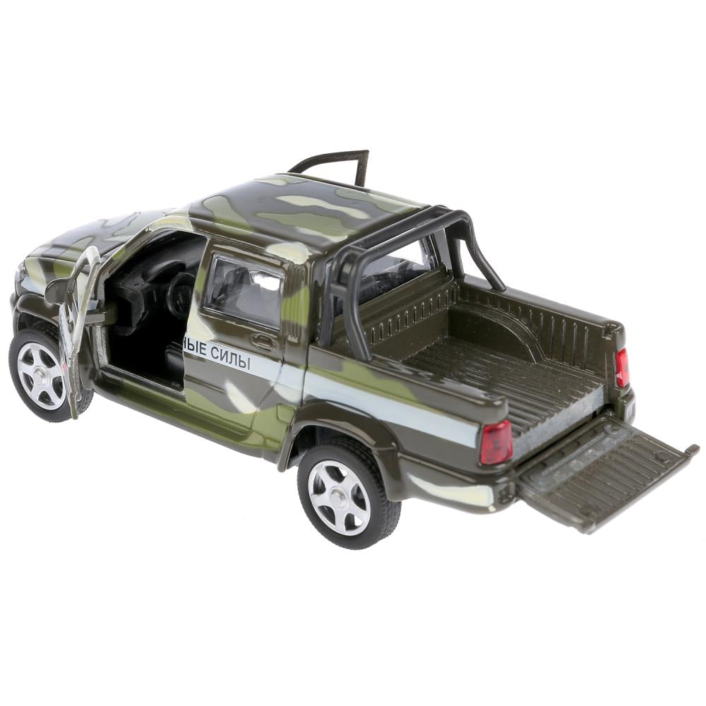 ТМ Технопарк. Машина металл "UAZ PICKUP ВОЕННЫЙ", длина 12 см, откр дв, багаж, инерц. в кор.2*36шт