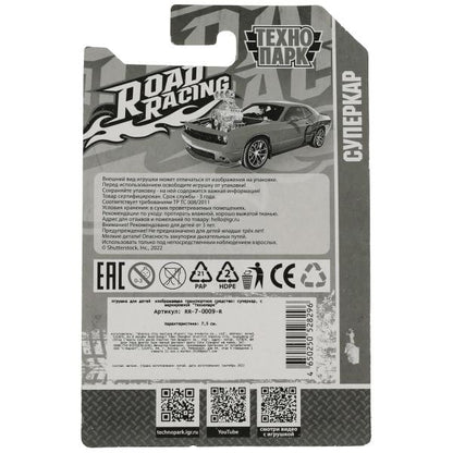 Машина металл ROAD RACING СУПЕРКАР 7,5 см, в ассорт, блист. Технопарк в кор.2*288шт