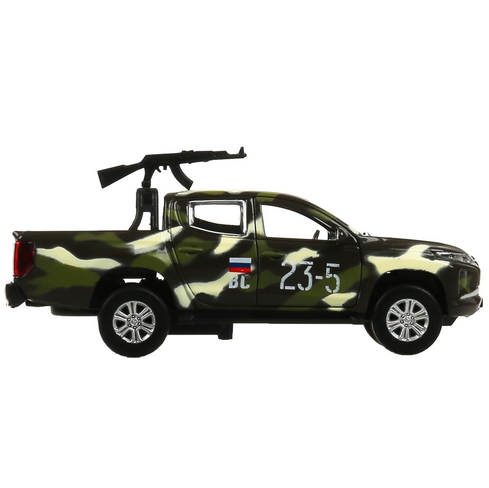 Машина металл свет-звук MITSUBISHI L200 PICKUP КАМУФЛЯЖ 13 см, двери, кор. Технопарк в кор.2*36шт