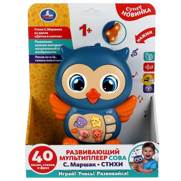 Развивающая игрушка мультиплеер сова, стихи Маршак в кор. Умка в кор.2*60шт