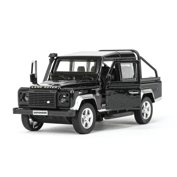 Машина металл LAND ROVER DEFENDER PICKUP 12 см, двери, багаж, черный, кор. Технопарк в кор.2*36шт