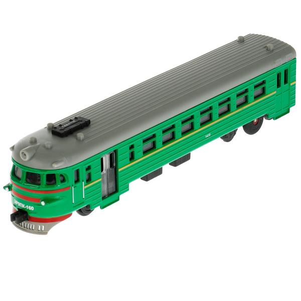 COMTRAIN-19SL-GN Модель металл свет-звук ЭЛЕКТРИЧКА длина 19 см, двери, инерц, зеленый, кор. Технопа