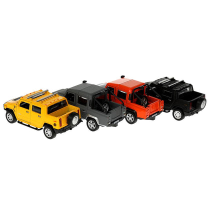 Машина металл land ROVER DEFENDER/HUMMER H2 PICKUP 12см,дв,баг,асс,дис. Технопарк уп-12шт в кор.6уп