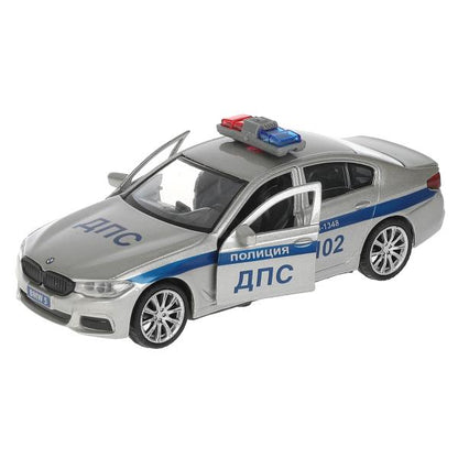 Машина металл BMW 5-ER SEDAN M-SPORT ПОЛИЦИЯ 12 см, двери, баг, кор. Технопарк в кор.2*36шт