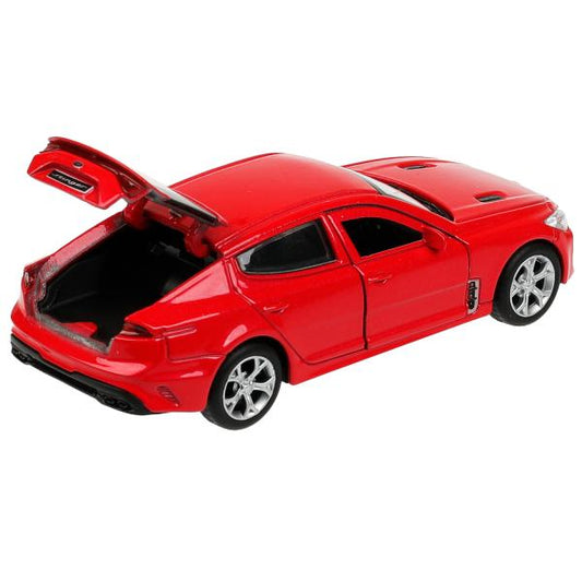STINGER-12-RD336380 Машина металл KIA STINGER длина 12 см, двери, багаж., инерц, красный, кор. Техно