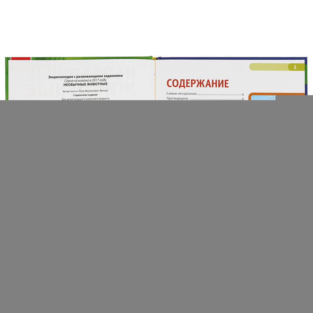 "УМКА". НЕОБЫЧНЫЕ ЖИВОТНЫЕ (ЭНЦИКЛОПЕДИЯ А4 С РАЗВИВАЮЩИМИ ЗАДАНИЯМИ). ТВЕРДЫЙ ПЕРЕПЛЕТ в кор.15шт