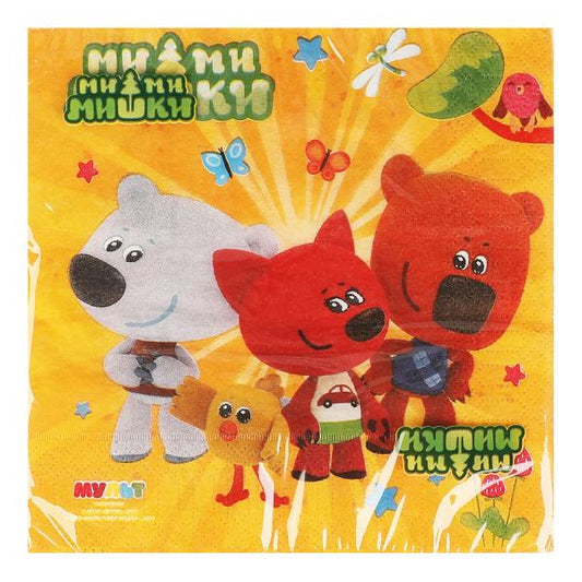 Салфетки бумажные Ми-ми-мишки 33*33 см, 20 листов в упаковке ИГРАЕМ ВМЕСТЕ в кор.30шт