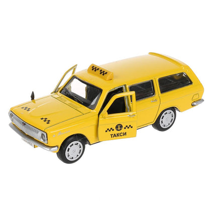 2402-12SLTAX-YE 303648 Машина металл свет-звук ГАЗ-2402 "ВОЛГА" ТАКСИ 12 см, двери, багаж, в кор. Т