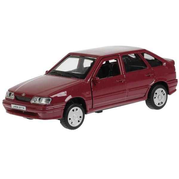 Машина металл LADA -2114 "SAMARA", 12 см, двер, баг, инерц, фиолетовый, кор. Технопарк в кор.2*36шт