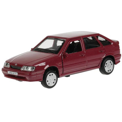 Машина металл LADA -2114 "SAMARA", 12 см, двер, баг, инерц, фиолетовый, кор. Технопарк в кор.2*36шт