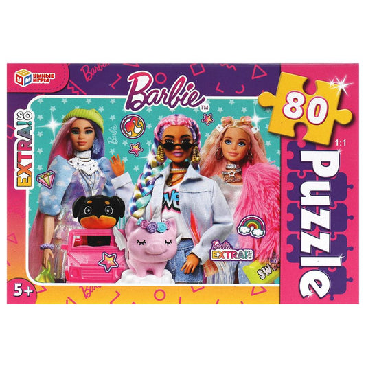 Барби. Пазлы классические в коробке. Пазл 80 деталей. Умные игры уп.16шт в кор.128шт